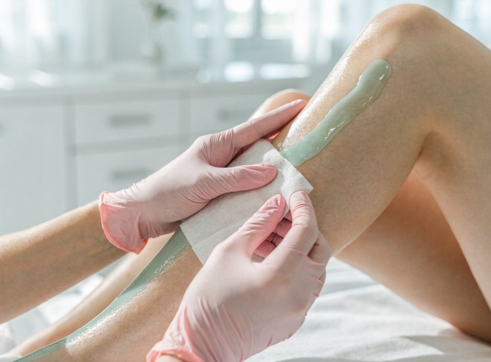Professional leg waxing treatment